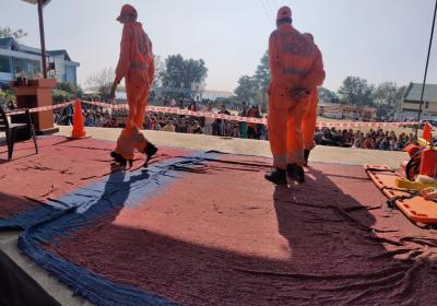 Mock drill of NDRF organized by Rover and Ranger Club
